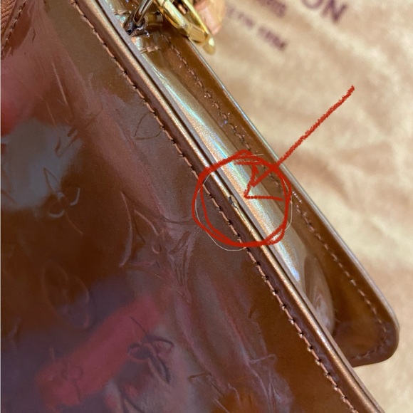 Rare bronze Louis Vuitton Noisette Monogram Vernis Lexington Pochette bag HOT - Picture 4 of 10